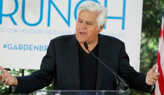 Comedian and host Jay Leno speaks at the 26th annual White House Correspondents' Weekend Garden Brunch at the Beall-Washington House in Washington on April 27, 2019.