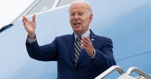 President Joe Biden boards Air Force One prior to his departure from Cambodia's Phnom Penh International Airport on Nov. 13.