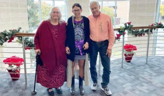 The woman was reunited with her parents Saturday in Texas.