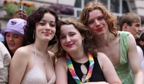 Young members of London's LGBT community take part in the pride parade on July 2.