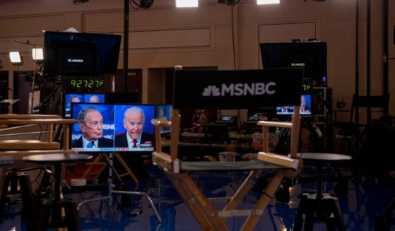 Interview areas are set backstage during the ninth Democratic primary debate, co-hosted by NBC News, MSNBC, Noticias Telemundo and The Nevada Independent in Las Vegas on February 19, 2020.