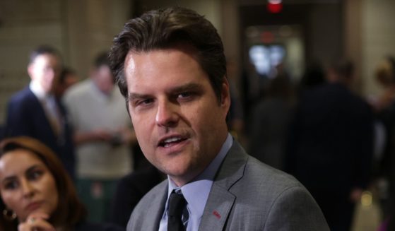 Florida Republican Rep. Matt Gaetz speaks to the media after the House Republican Conference leadership elections in Washington, D.C., on Tuesday.