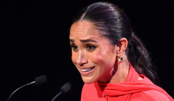 Britain's Meghan, Duchess of Sussex speaks on stage during the annual One Young World Summit at Bridgewater Hall in Manchester, England, on Sept. 5.