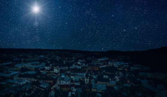 A start shines over the Jesus in the manger on Christmas, in this stock photo.