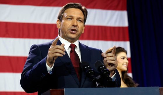 Florida Gov. Ron DeSantis gives a victory speech after defeating Democratic gubernatorial candidate Rep. Charlie Crist during his election night watch party at the Tampa Convention Center in Tampa on Tuesday night.