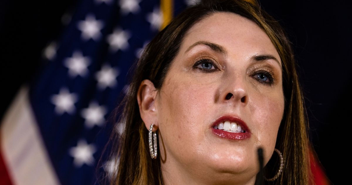 RNC Chairwoman Ronna McDaniel speaks during a news conference at the Republican National Committee headquarters in Washington, D.C., on Nov. 9.