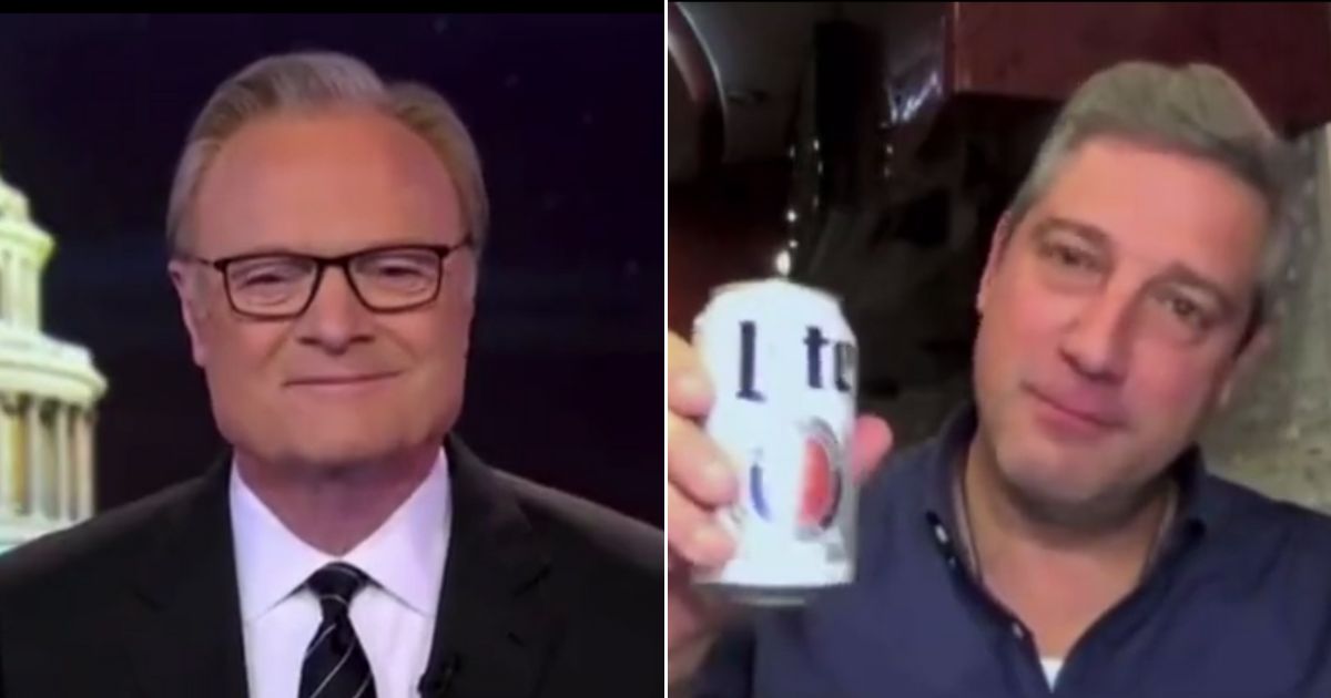 Democratic Senate candidate Tim Ryan of Ohio held up a beer can during an MSNBC interview on Monday.