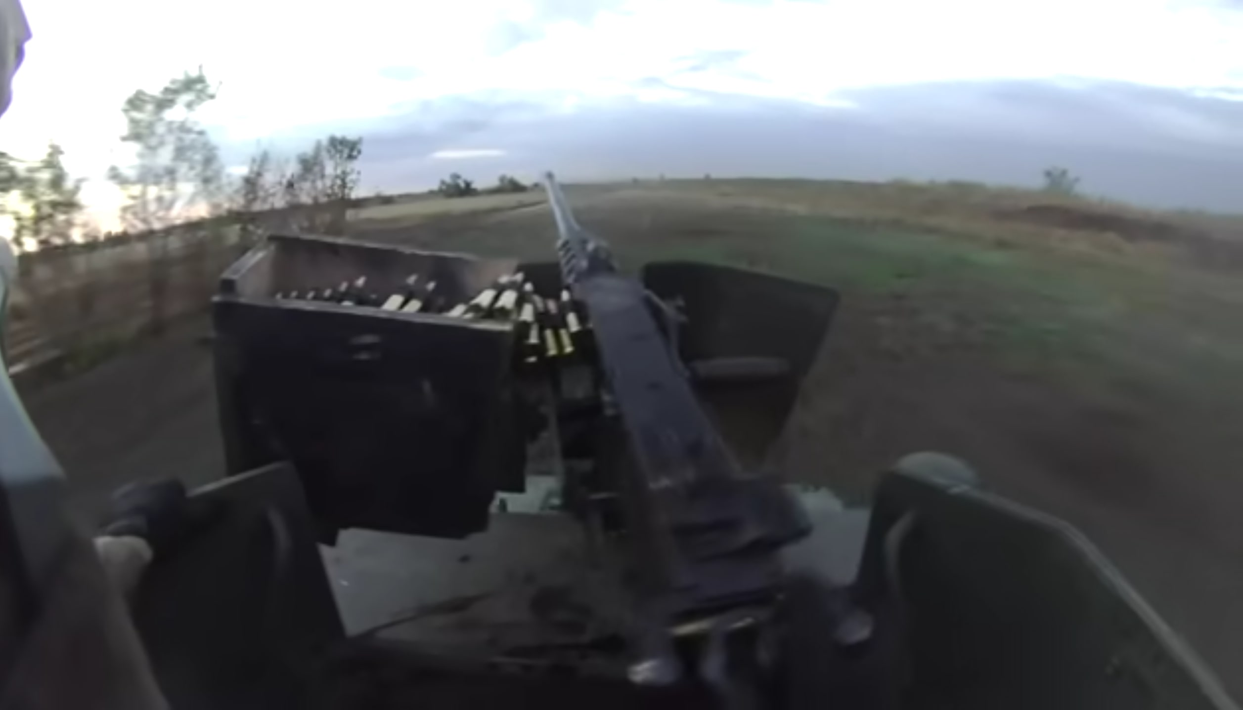 In the video, a soldier with an American accent shoots at what is described "Russians in occupied village."