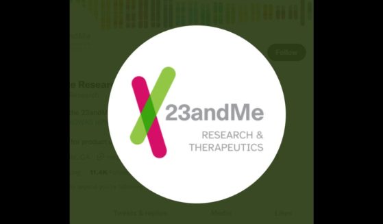 The image shows the 23andMe logo from their Twitter account.