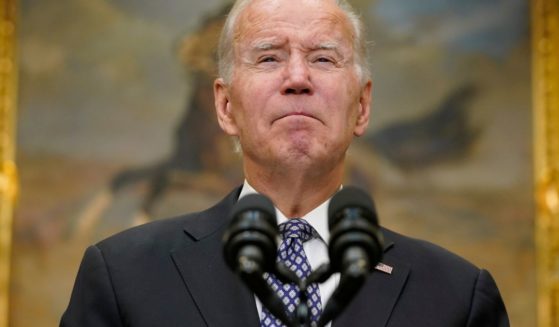 President Joe Biden speaks about gas prices and oil companies' profits in the Roosevelt Room of the White House on Monday.