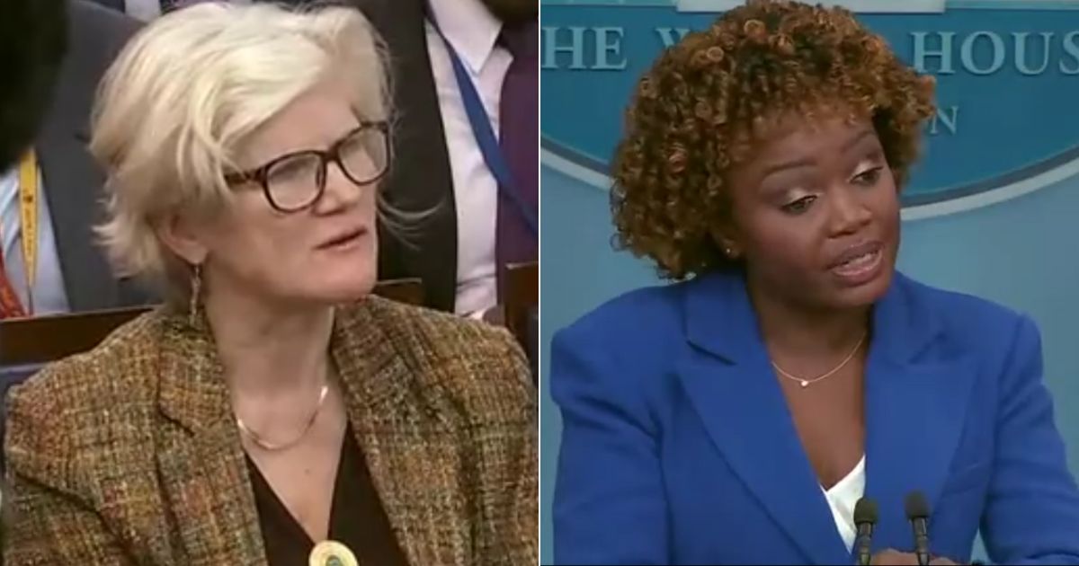 When asked by a reporter, left, about Twitter becoming a "vector for misinformation," White House press secretary Karine Jean-Pierre, right, said the administration would "keep a close eye" on the social media platform.