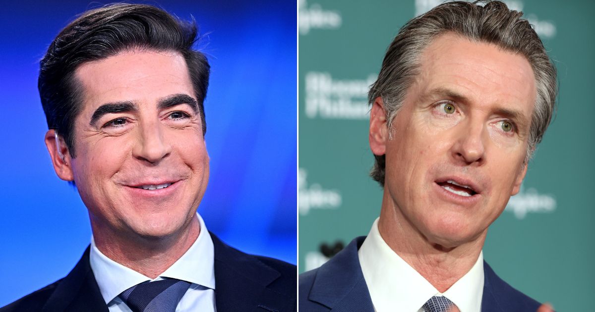 Fox News' Jesse Watters, left, set the record straight after California Gov. Gavin Newsom pointed the finger of blame at Watters for Friday's hammer attack on House Speaker Nancy Pelosi's husband Paul.