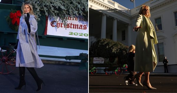 Former first lady Melania Trump, left, decorated the White House for four years when President Donald Trump served in office, and it seems only natural to compare her decoration to those of current first lady Jill Biden, right.