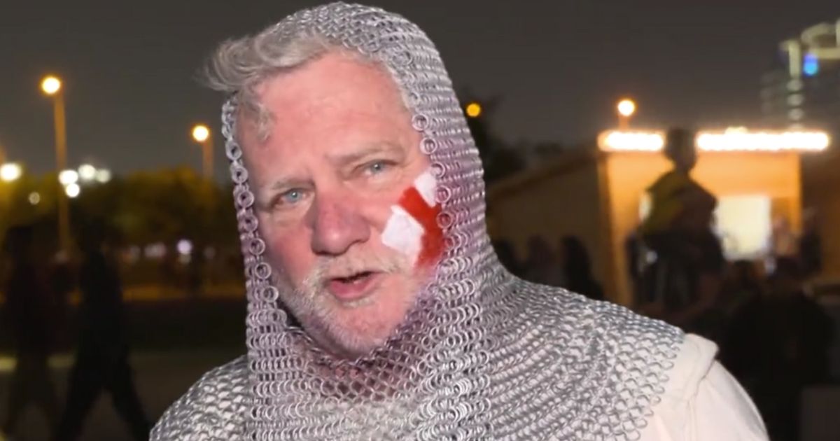 On Sunday, an English fan - dressed as a crusader -spoke to TalkTV about how fans were being treated during the FIFA World Cup in Qatar.