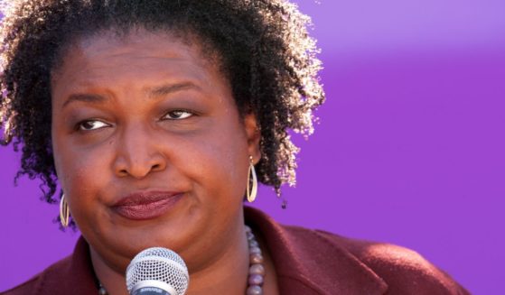 Democratic Georgia gubernatorial candidate Stacey Abrams speaks to voters during a stop of her statewide campaign bus tour on Friday in Statesboro, Georgia.