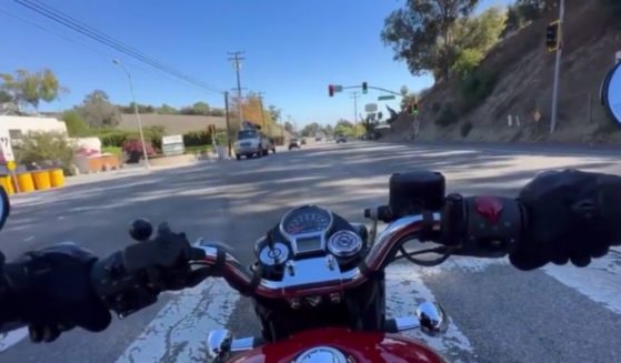 A motorcyclist caught a car wreck on camera on Nov. 14.
