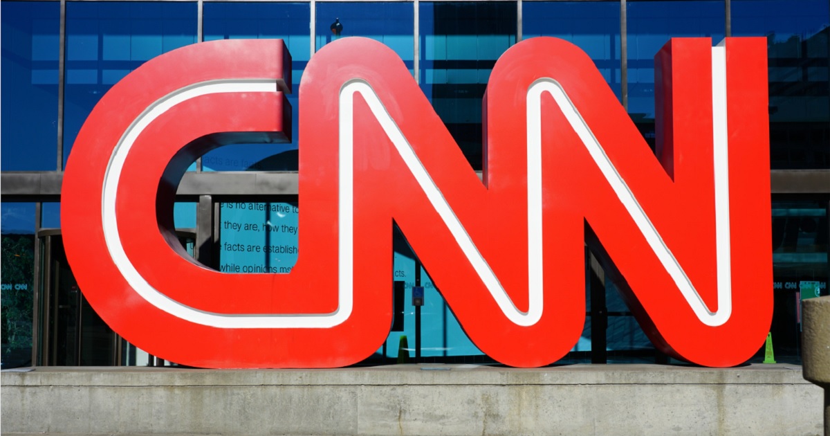 The CNN logo is pictured at the CNN center in downtown Atlanta in January 2019.