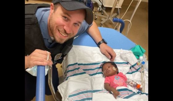 Officer Richard DuChaine saved a baby's life on Nov. 3 in Kansas City, Missouri.