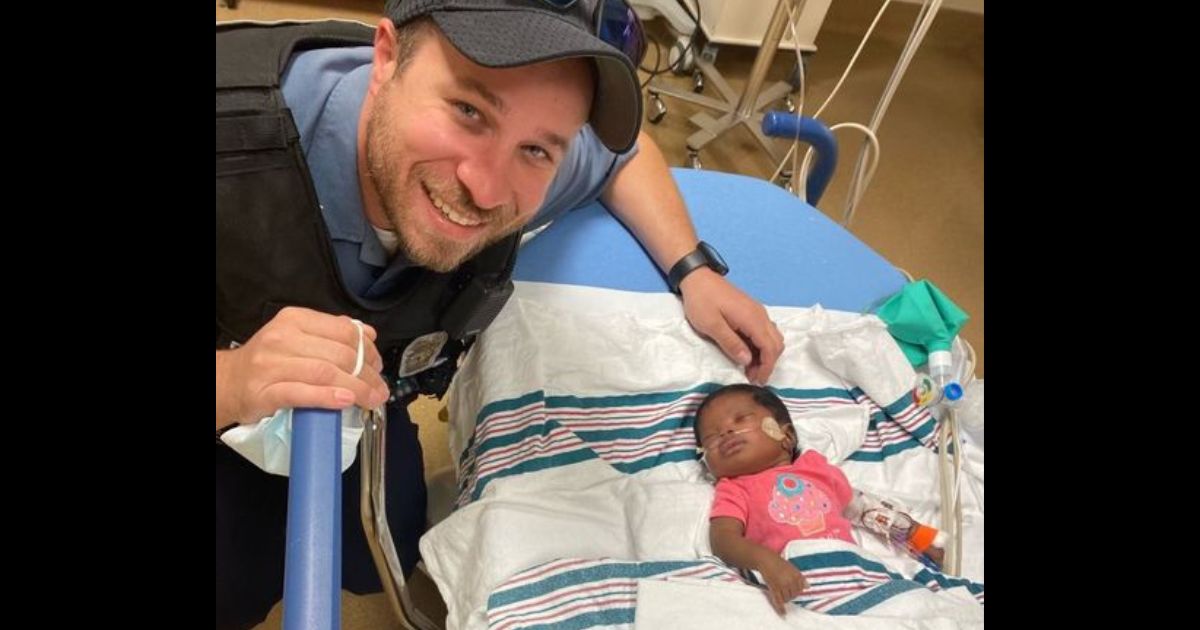 Officer Richard DuChaine saved a baby's life on Nov. 3 in Kansas City, Missouri.