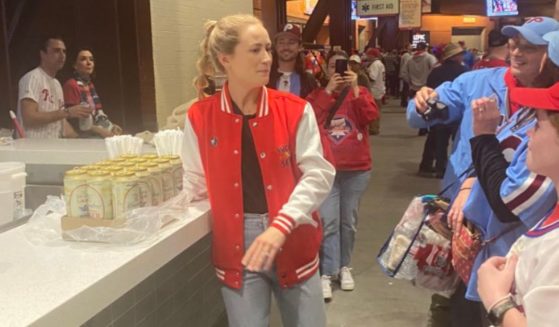 Jayme Hoskins got a lot of positive comments on Twitter for buying 100 free beers for Philadelphia Phillies fans Wednesday.