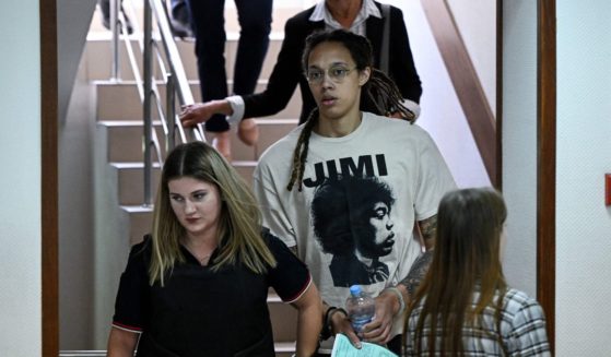 US WNBA basketball superstar Brittney Griner arrives to a hearing at the Khimki Court, outside Moscow on July 1.
