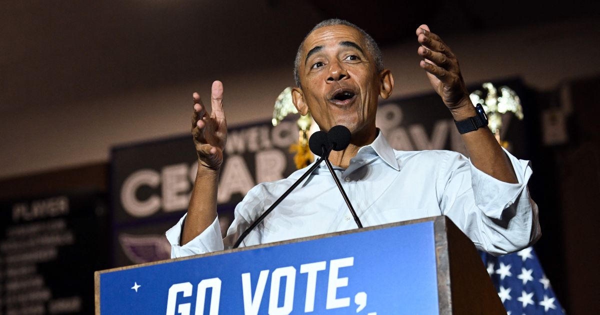 Former President Barack Obama speaks during a campaign event supporting Senator Mark Kelly and Democratic Gubernatorial candidate for Arizona Katie Hobbs, in Phoenix on Wednesday.
