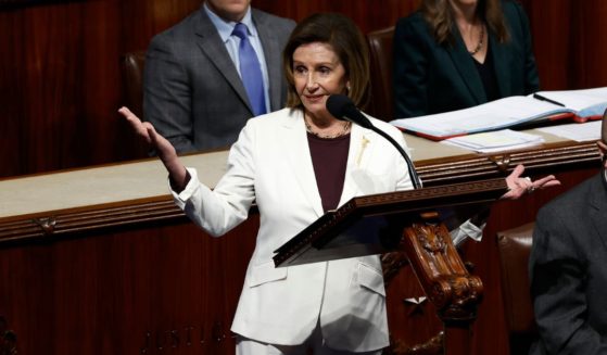Democratic Speaker of the House Nancy Pelosi delivers remarks from the House Chambers of the U.S. Capitol Building on Thursday in Washington, D.C.