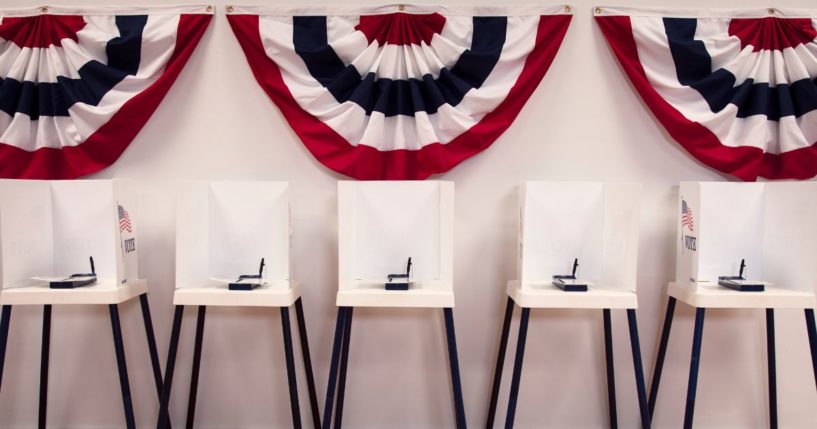 The above stock image is of a polling place.