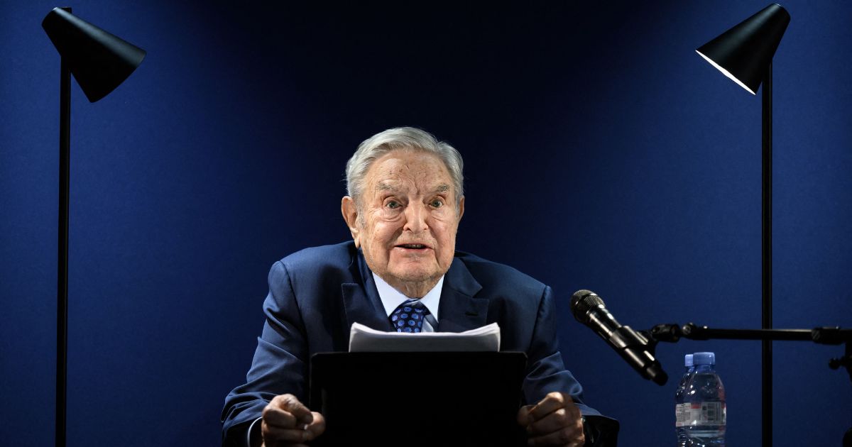 Hungarian-born U.S. investor and philanthropist George Soros addresses the assembly on the sidelines of the World Economic Forum (WEF) annual meeting in Davos on May 24.
