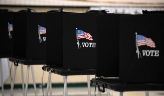 Voting booths are seen at a polling station in Eagle Pass, Texas, on Nov. 8.