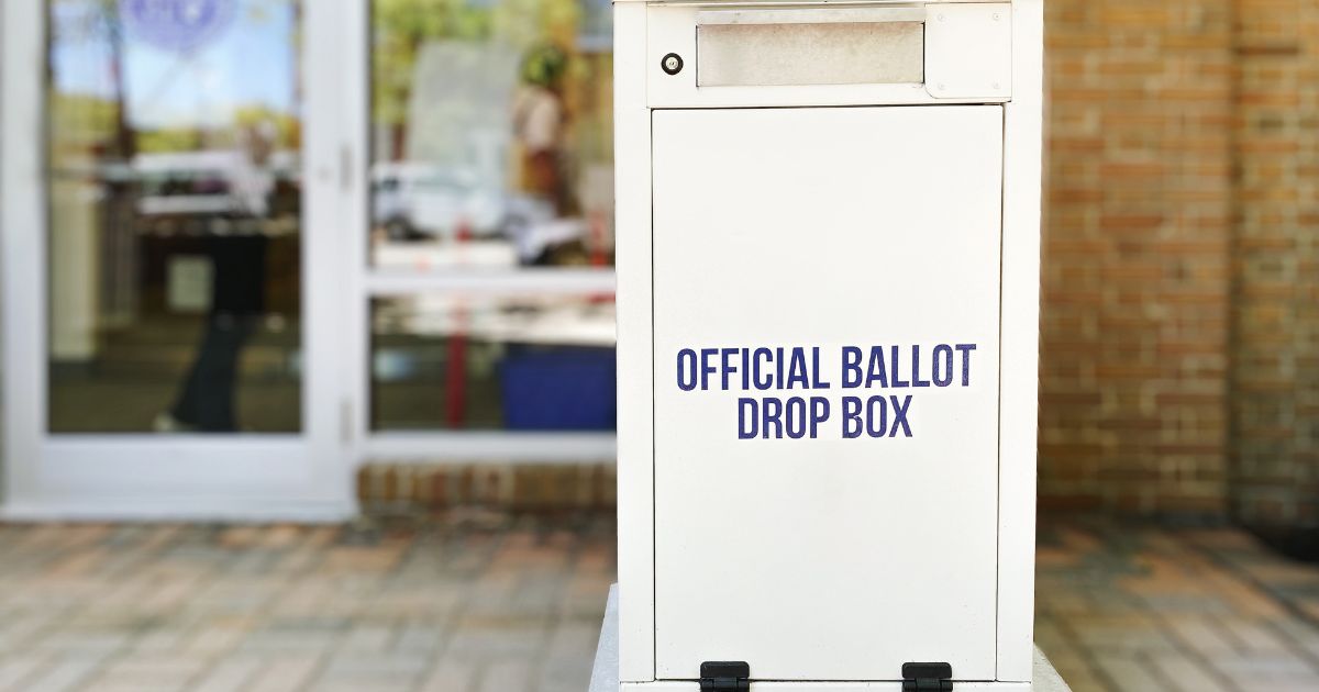 The above stock image is of a ballot drop box.