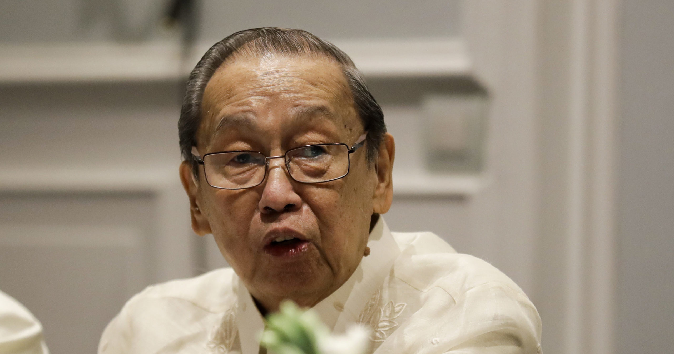 Communist Party of the Philippines leader Jose Maria Sison delivers a speech on January 19, 2017.