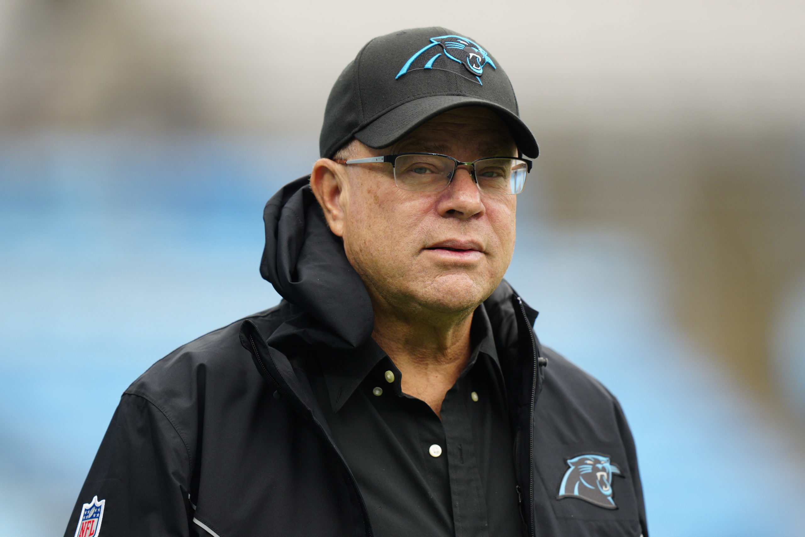 Carolina Panthers owner David Tepper watches warm-ups before an NFL football game between the Carolina Panthers and the Denver Broncos on Nov. 27 in Charlotte, North Carolina. A sheriff in South Carolina has announced his office has started a criminal investigation into whether Tepper or his company misused public money meant for a failed practice facility.