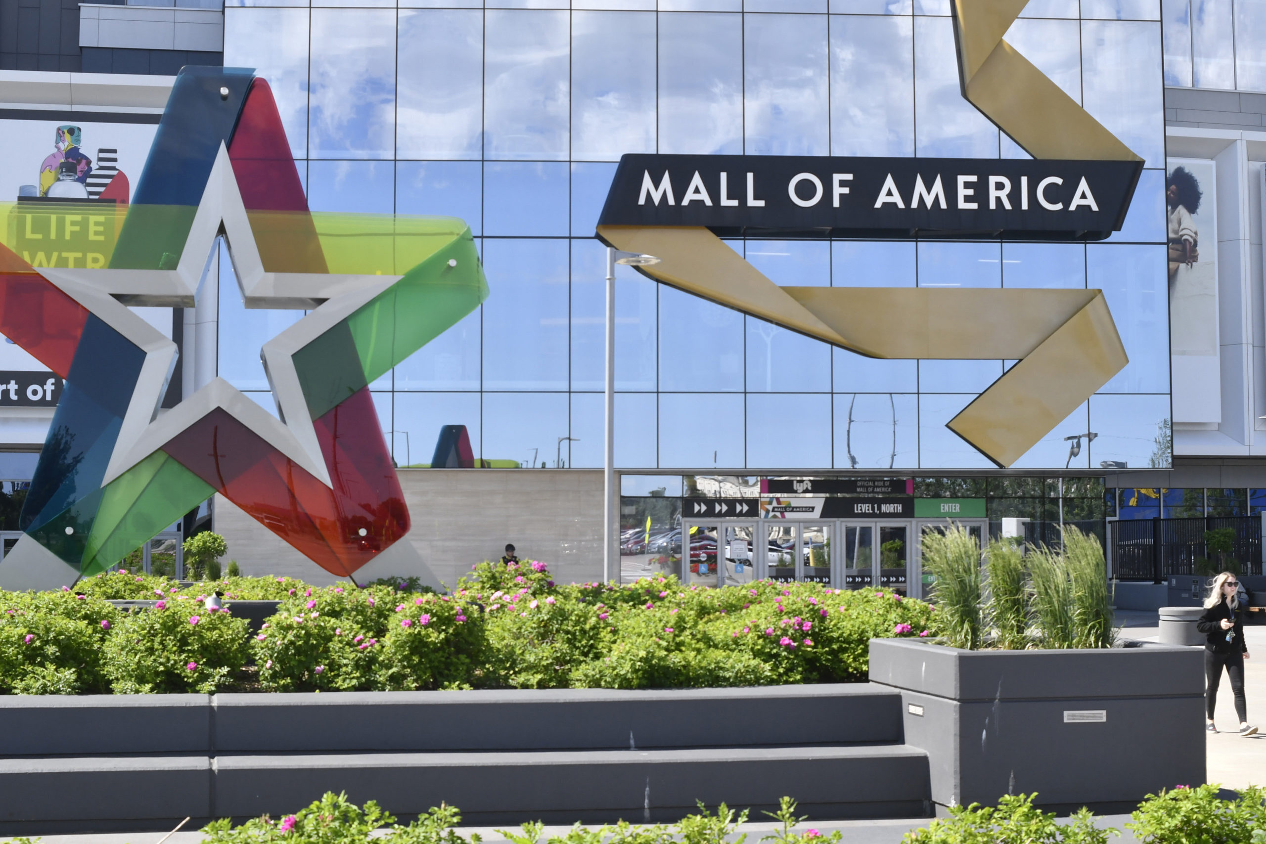 A shopper leaves the Mall of America in Bloomington, Minnesota, on June 11, 2020. On Friday the mall went into lockdown after a shooting.