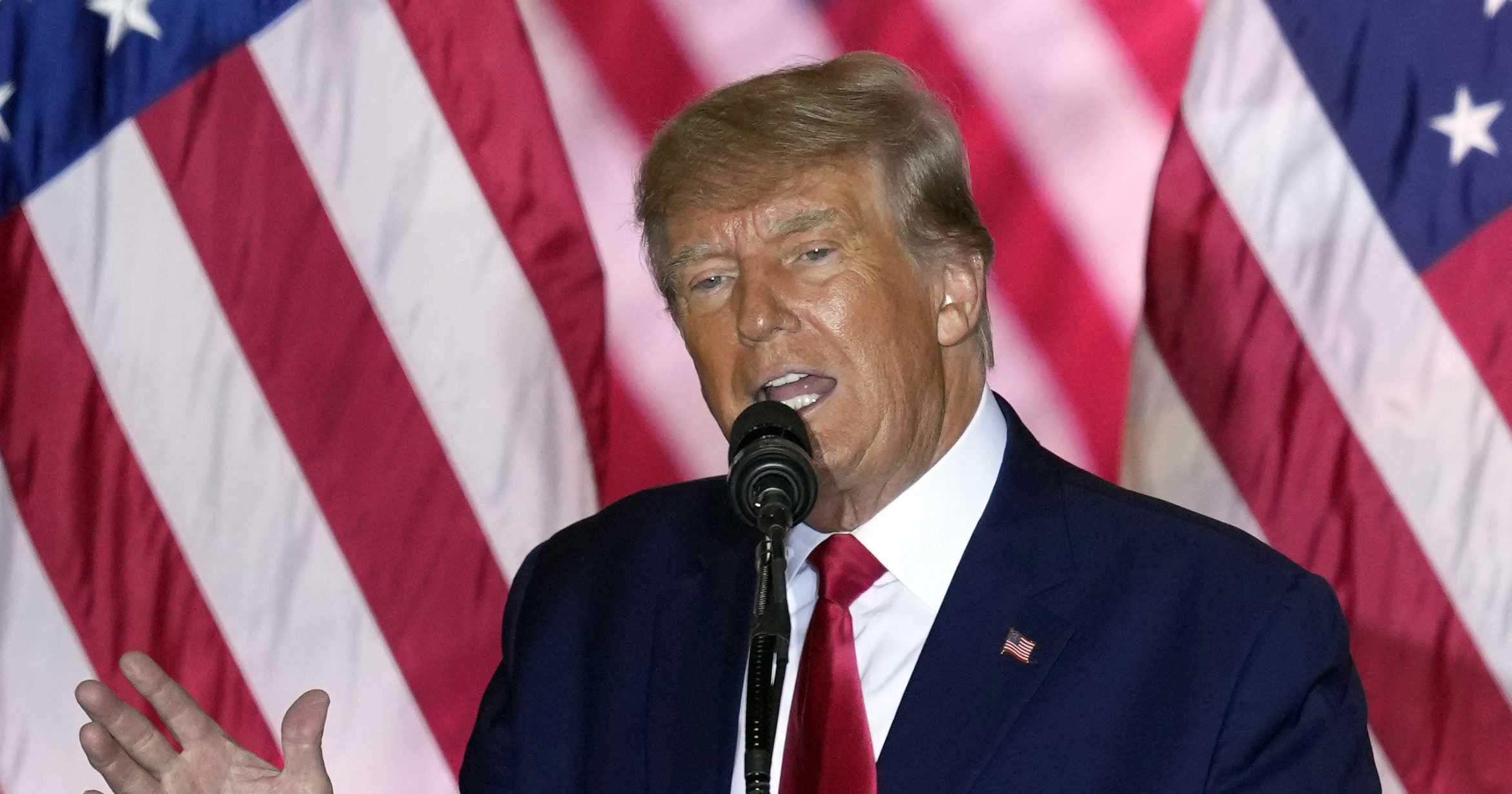 Former President Donald Trump announces a third run for president as he speaks at the Mar-a-Lago Club in Palm Beach, Florida, on Nov. 15.
