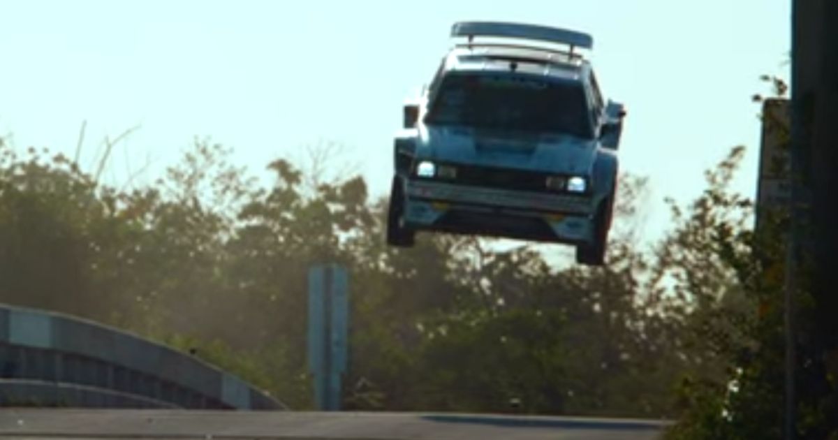 Travis Pastrana's stunts were filmed from multiple angles as he raced around the Fort Lauderdale, Florida, area in an 862-horsepower 1983 Subaru GL wagon.