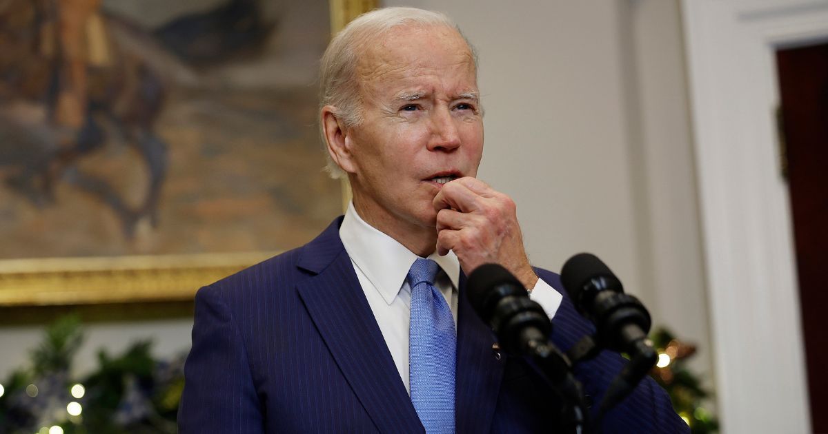President Joe Biden speaks about the release of WNBA player Brittney Griner from Russian custody in the Roosevelt Room of the White House on Thursday.