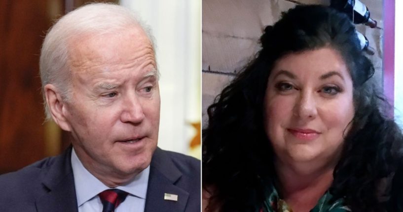 President Joe Biden, left; former Biden Senate office aide Tara Reade, right.