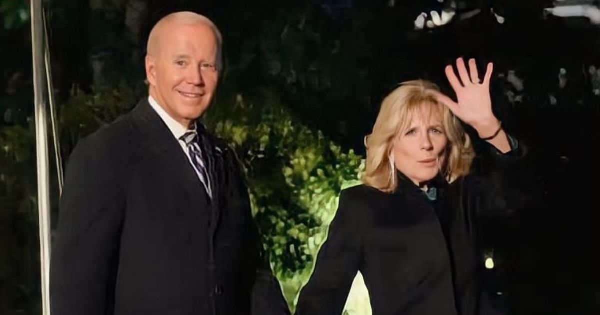 Democratic strategist Chris D. Jackson shared this heavily edited version of a photo of President Joe Biden and first lady Jill Biden.