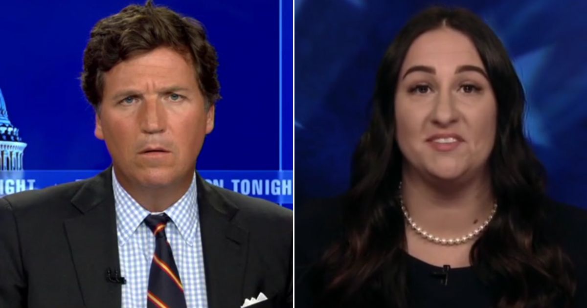 New Jersey mom Angela Reading, right, told Tucker Carlson she was alarmed after a military officer said her Facebook post was being investigated by state and local authorities.