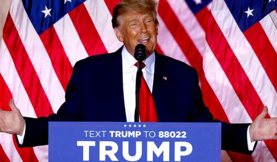Former President Donald Trump speaks in Palm Beach, Florida, on Nov. 15.