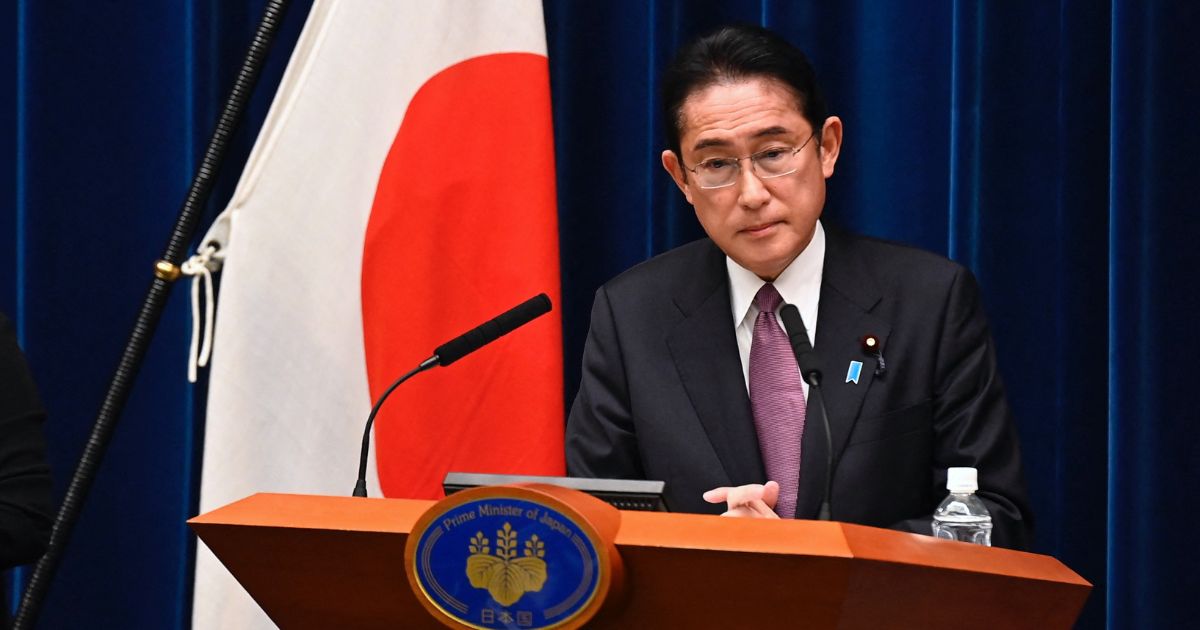 Japan's Prime Minister Fumio Kishida attends a press conference in Tokyo on Friday to discuss the Japanese government's approval of a major defense policy overhaul, including a significant spending hike, as it warned China poses the "greatest strategic challenge ever" to the country's security.