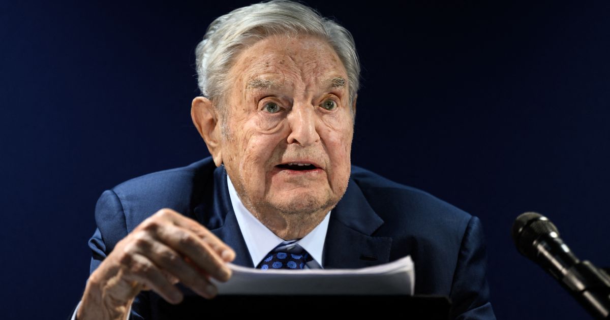 George Soros speaks to the assembly during the World Economic Forum annual meeting in Davos, Switzerland, on May 24.