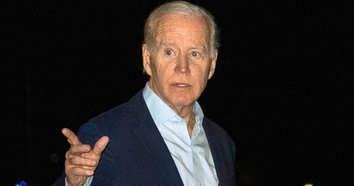 President Joe Biden arrives at Henry E. Rohlsen Airport in St. Croix, U.S. Virgin Islands, on Tuesday night.