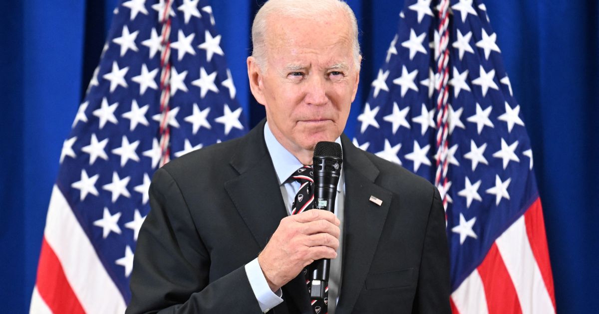 President Joe Biden speaks during a town hall in New Castle, Delaware, on Friday.