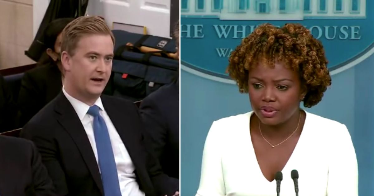Fox News journalist Peter Doocy had White House press secretary Karine Jean-Pierre on her heels in Wednesday's White House news conference.