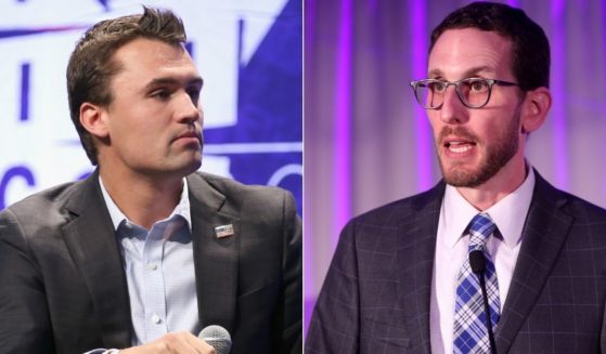 Democratic state Sen. Scott Wiener, right, accused Charlie Kirk, left, of threatening him. However, some Twitter users noticed something off about the threat.