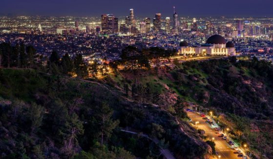 The Los Angeles skyline is seen from Griffith Park on Feb. 9.