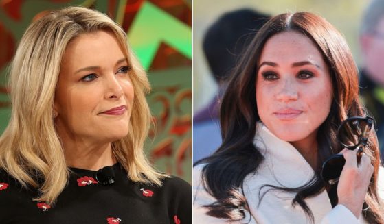 At left, Megyn Kelly, left, speaks during an event at the Ritz Carlton Hotel in Laguna Niguel, California, on Oct. 2, 2018. At right, Meghan, Duchess of Sussex, attends the Invictus Games at Zuiderpark in The Hague, Netherlands, on April 17.