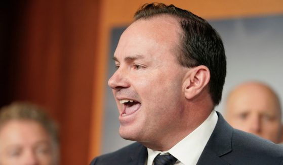 Republican Sen. Mike Lee of Utah speaks about federal spending during a news conference on Capitol Hill in Washington on Wednesday.